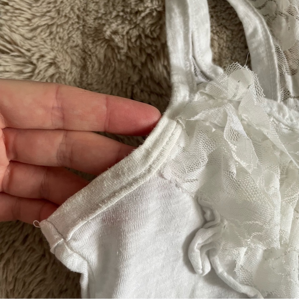 White Ruffle Tank Top - Picture 8 of 9